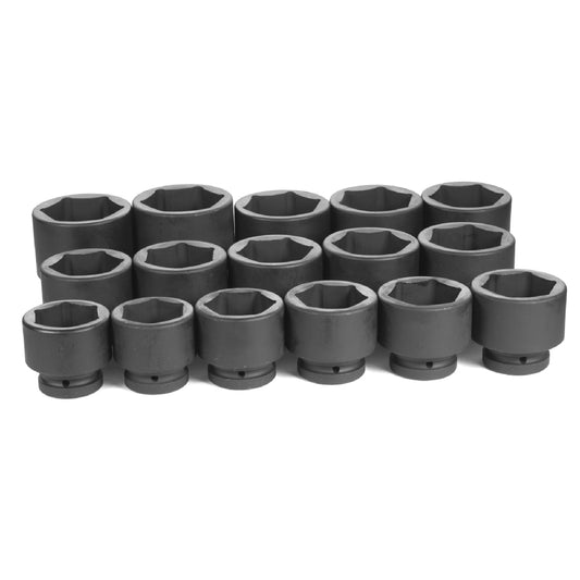 GRY-9016 1" Drive, 6 Point Standard Length-SAE Set, 16 Pc.