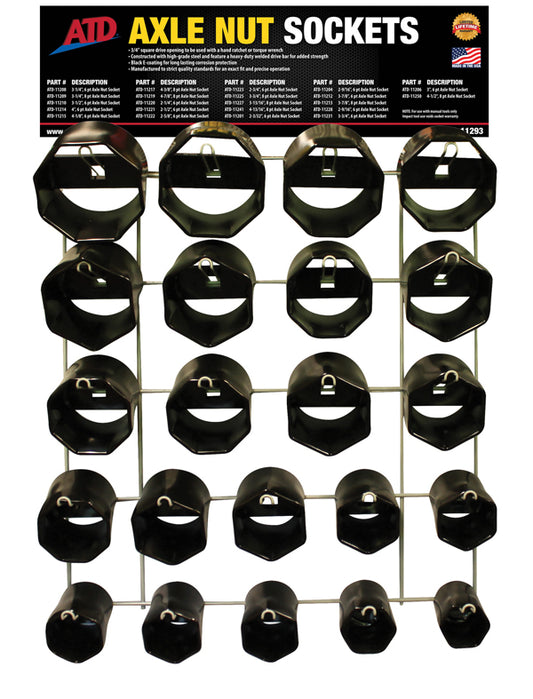 ATD-11293 22 Piece Axle Nut Socket Display
