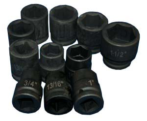 ATD-6404 11 Pc. 3/4" Drive 6 Point SAE Truck Service Impact Socket Set