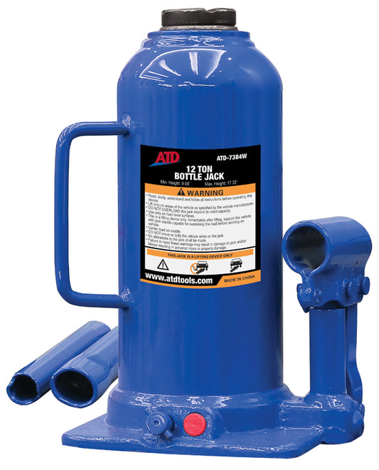 ATD-7384W Hydraulic Side Pump Bottle Jack, 12 Ton
