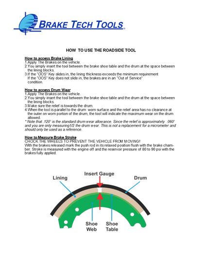 BT-1041RS Roadside Tool for DOT Inspectors